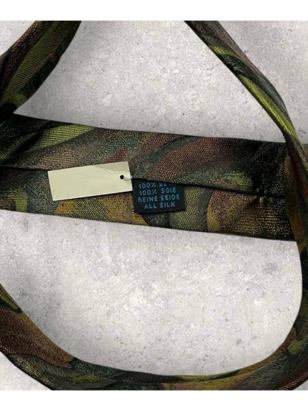NEW CARNAVAL DE VENISE Silk Tie ITALY Brown Green Art W:3.7" - Picture 3 of 7